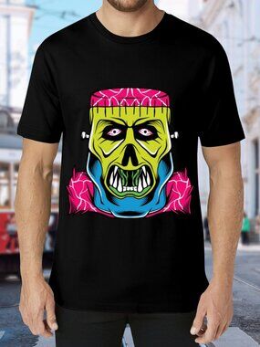 Neon Monster Graphic Tee - Black